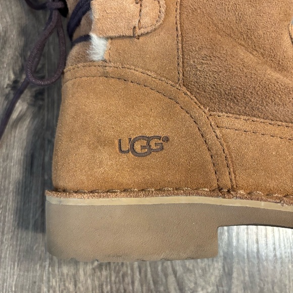 UGG Naiyah Women's Suede Wool Lined Winter Boots Chestnut Brown Size 9 - Picture 8 of 10